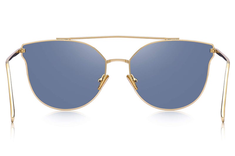 MERRY'S Fashion Women Cat Eye Sunglasses Coating Mirror Lens Sun glasses UV400 S7882 (Brown Mirror, 56) - Image 4